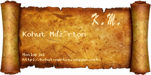 Kohut Márton névjegykártya