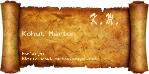 Kohut Márton névjegykártya