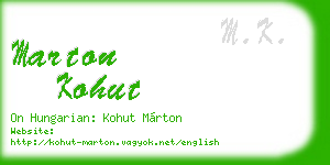 marton kohut business card